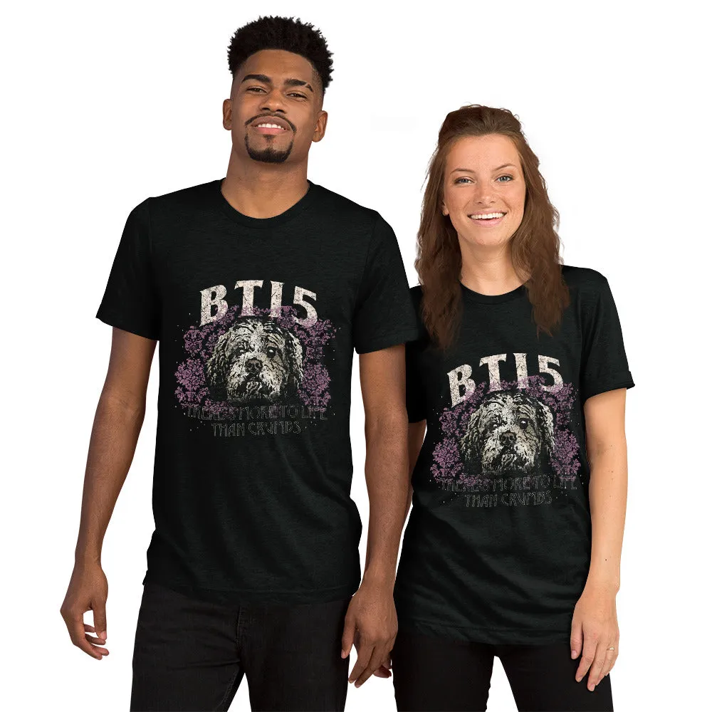 Tugboat Band Tee Triblend Soft Short Sleeve T-shirt by Be There in Five, "there's more to life than crumbs"