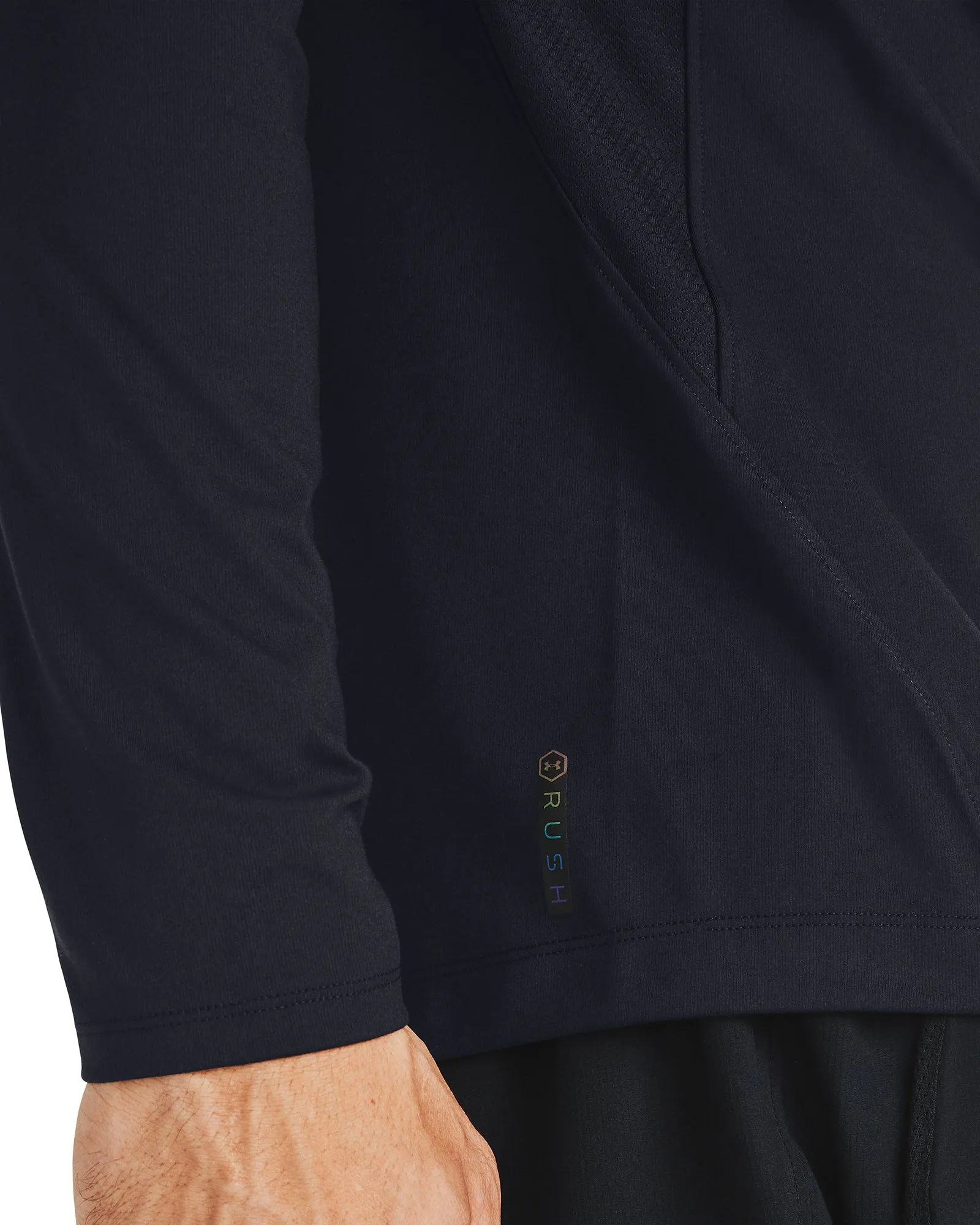 Under Armour ColdGear Rush 2.0 Mock Neck Long Sleeve Mens Running Top - Black
