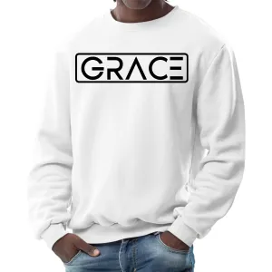 Unisex "Grace" Christian Graphic Sweatshirt – Black Illustration