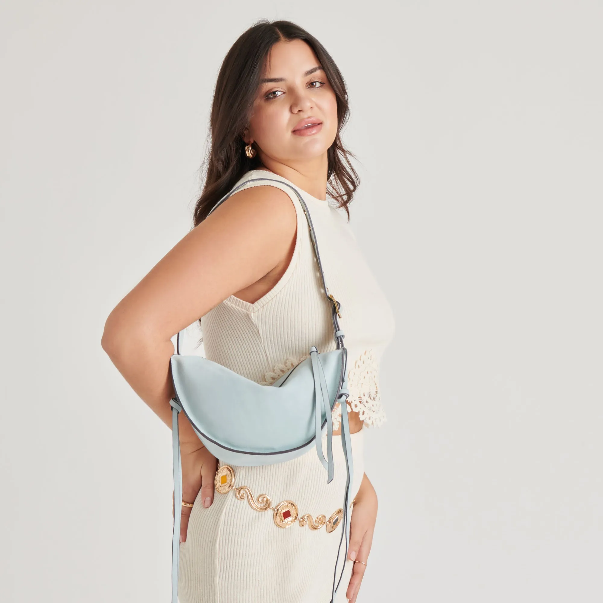 VERONA SHOULDER BAG BLUE SUEDE