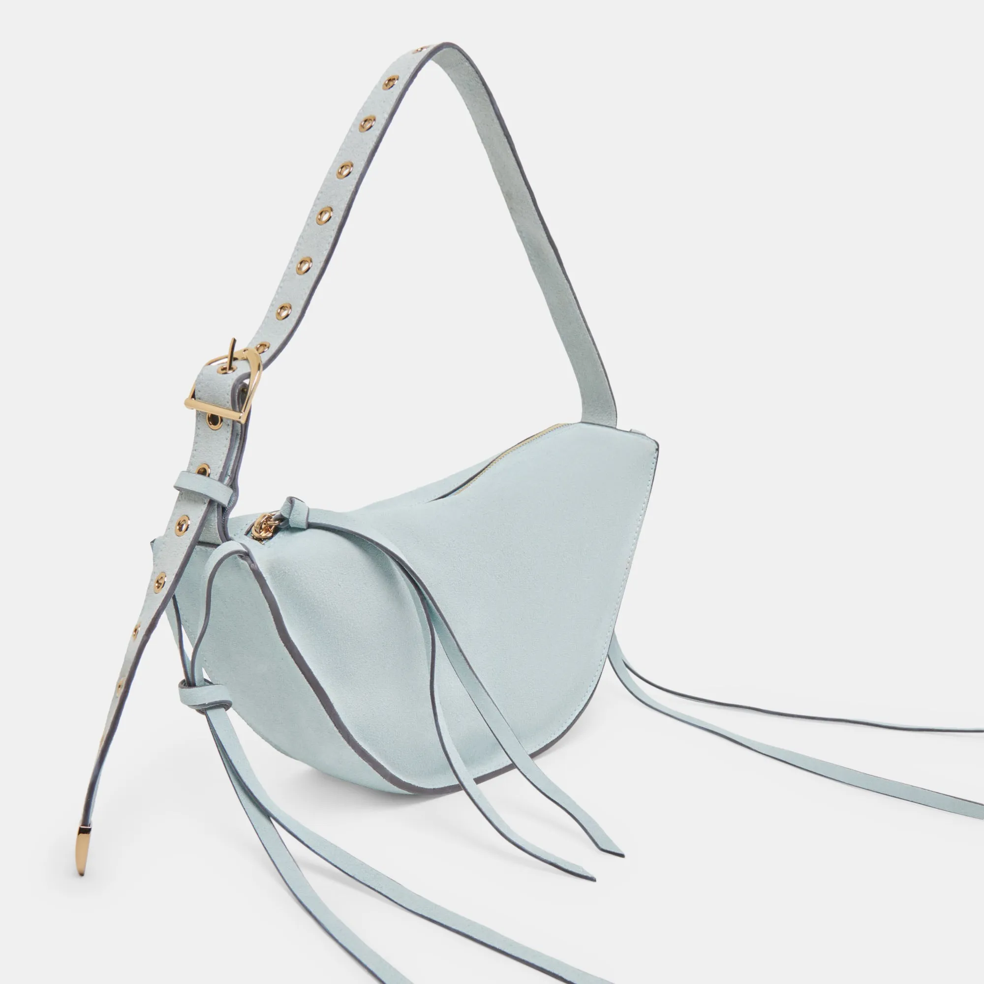 VERONA SHOULDER BAG BLUE SUEDE