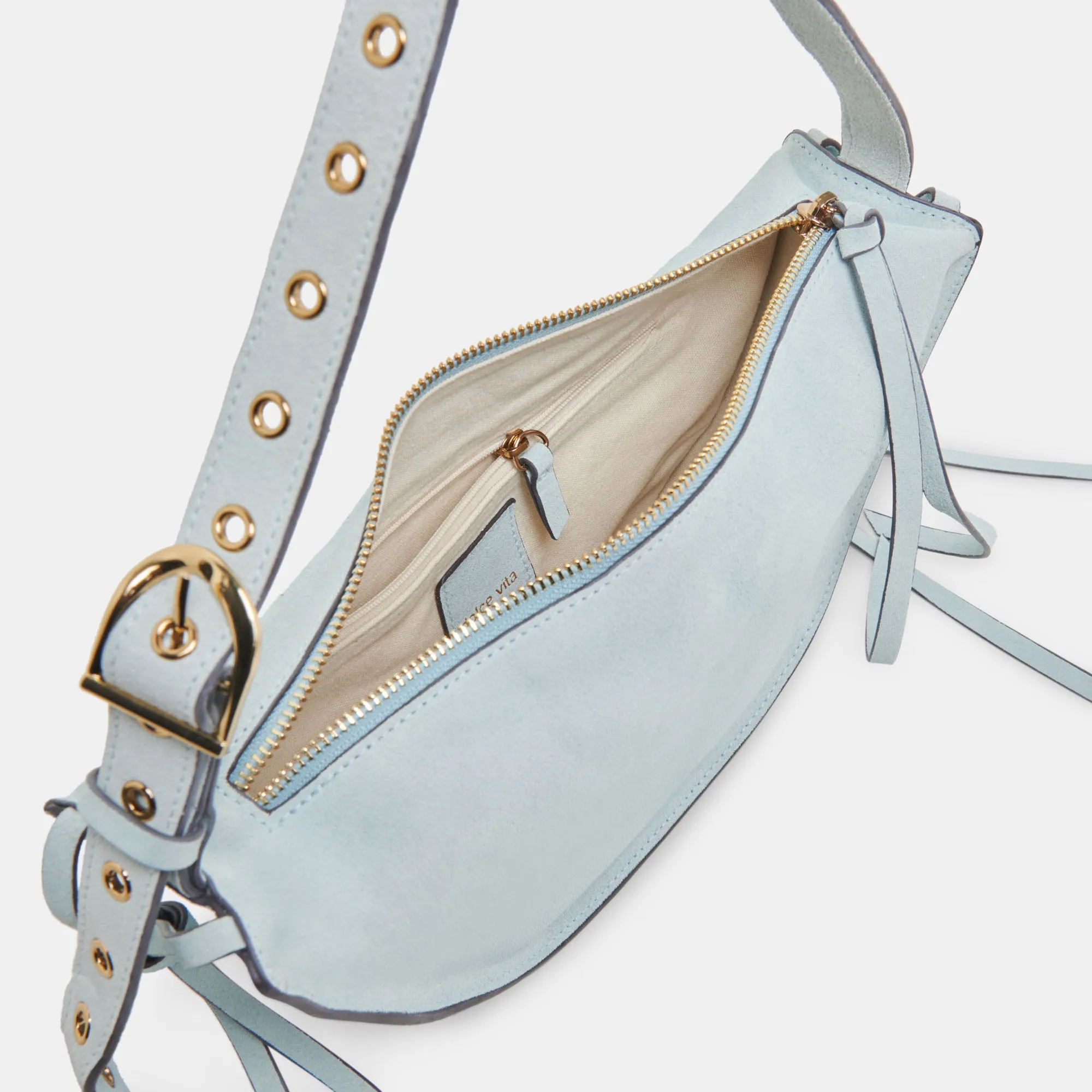 VERONA SHOULDER BAG BLUE SUEDE