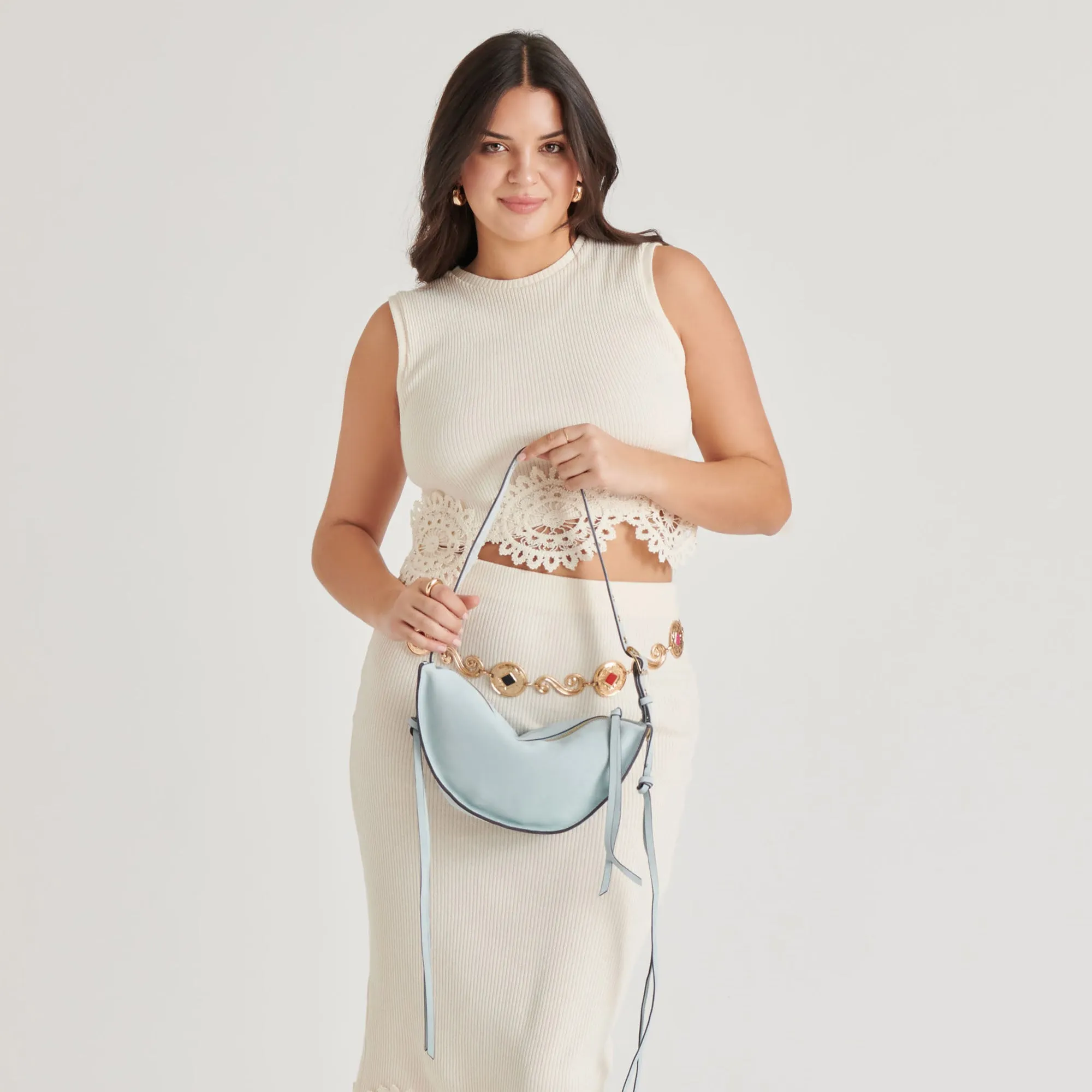 VERONA SHOULDER BAG BLUE SUEDE