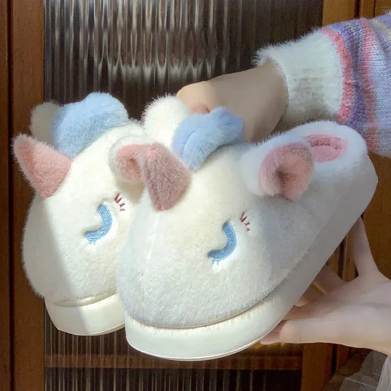 Winter Christmas Santa Claus Fluffy Slippers