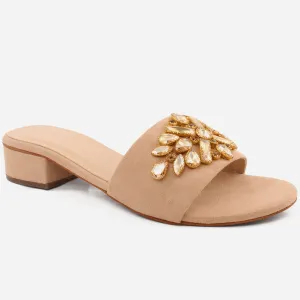 Women "GIA" Low Block Heel Slippers