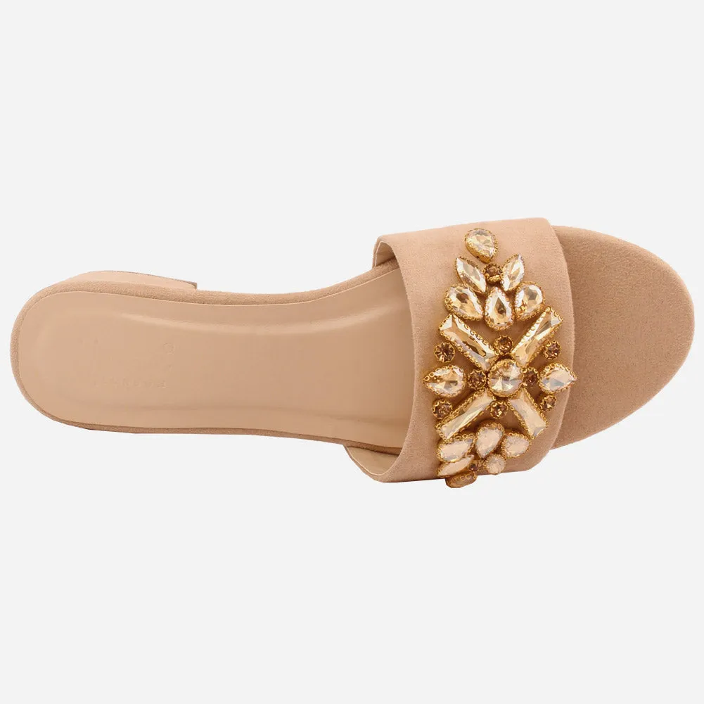 Women "GIA" Low Block Heel Slippers