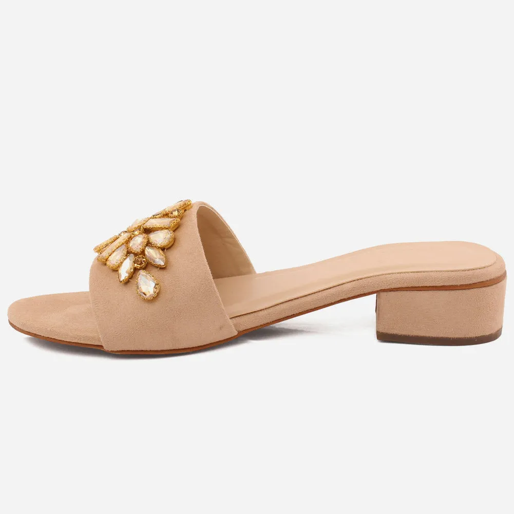 Women "GIA" Low Block Heel Slippers