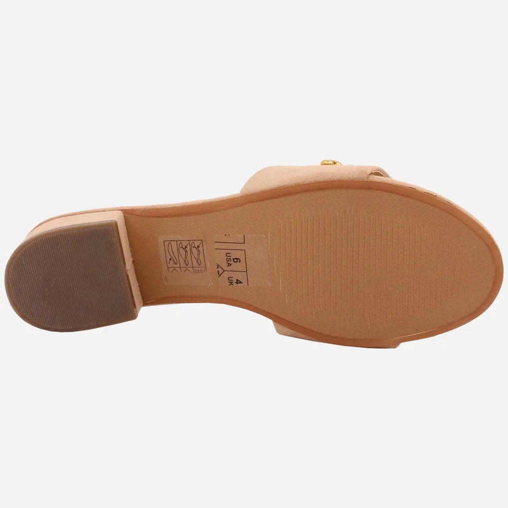 Women "GIA" Low Block Heel Slippers