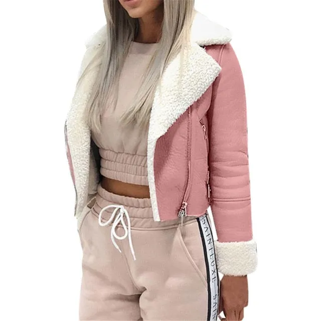 Women Suede Pilot Jacket