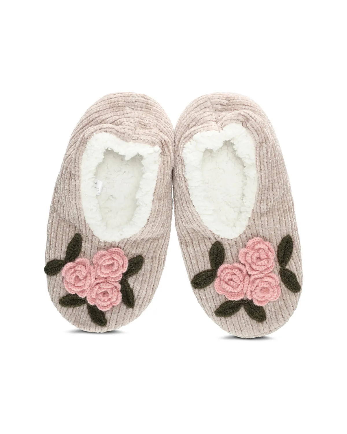 Women's Coming Up Roses Chenille Sherpa-Lined Slippers