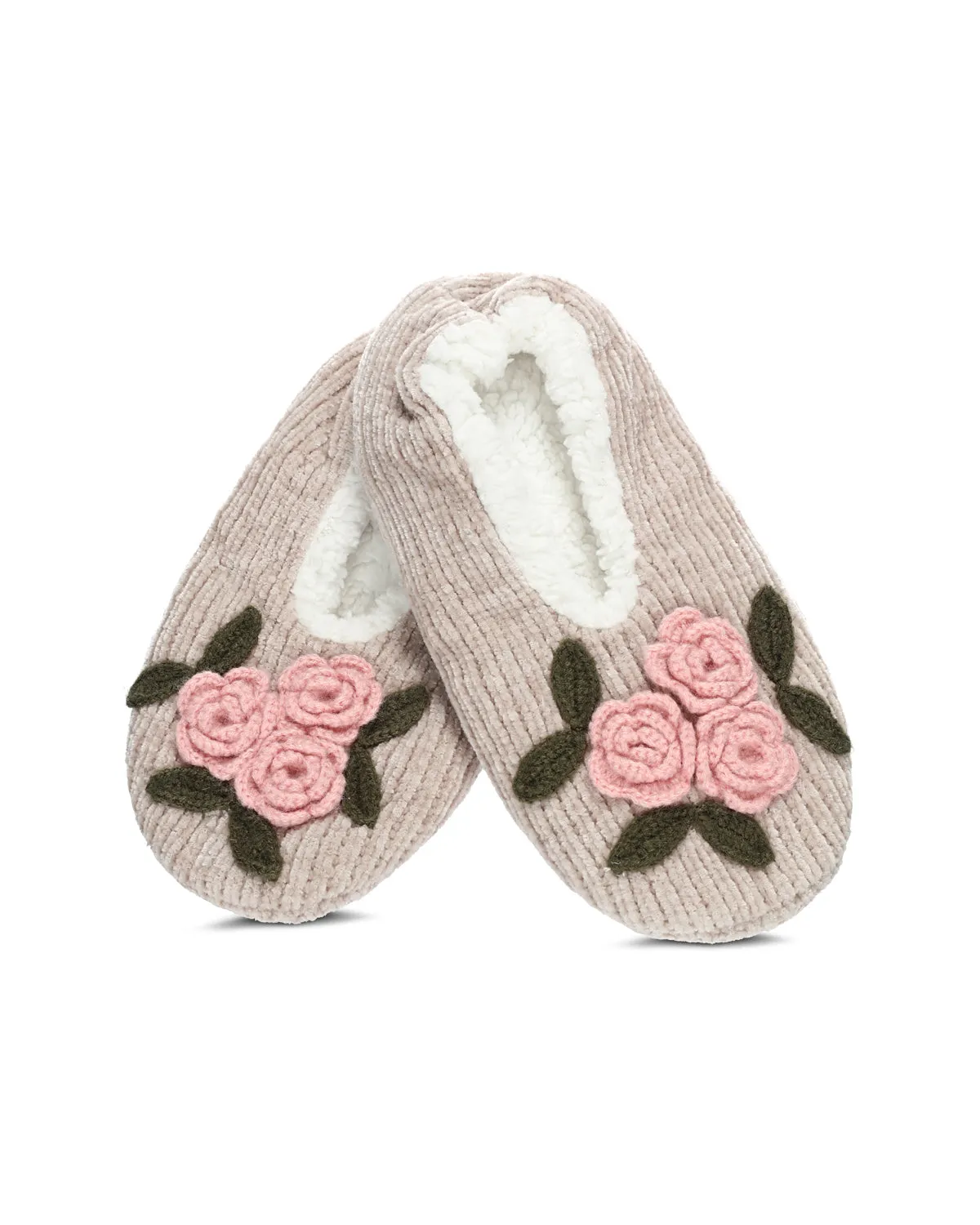 Women's Coming Up Roses Chenille Sherpa-Lined Slippers