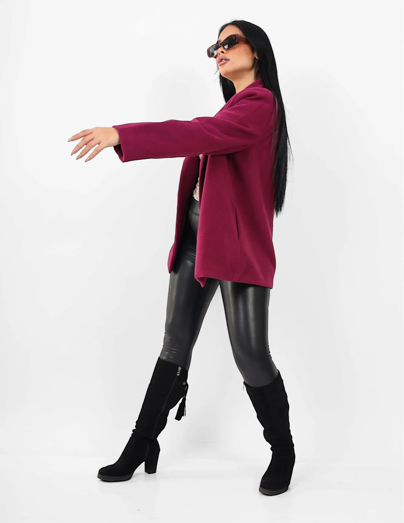Wool-Blend Classic Coat