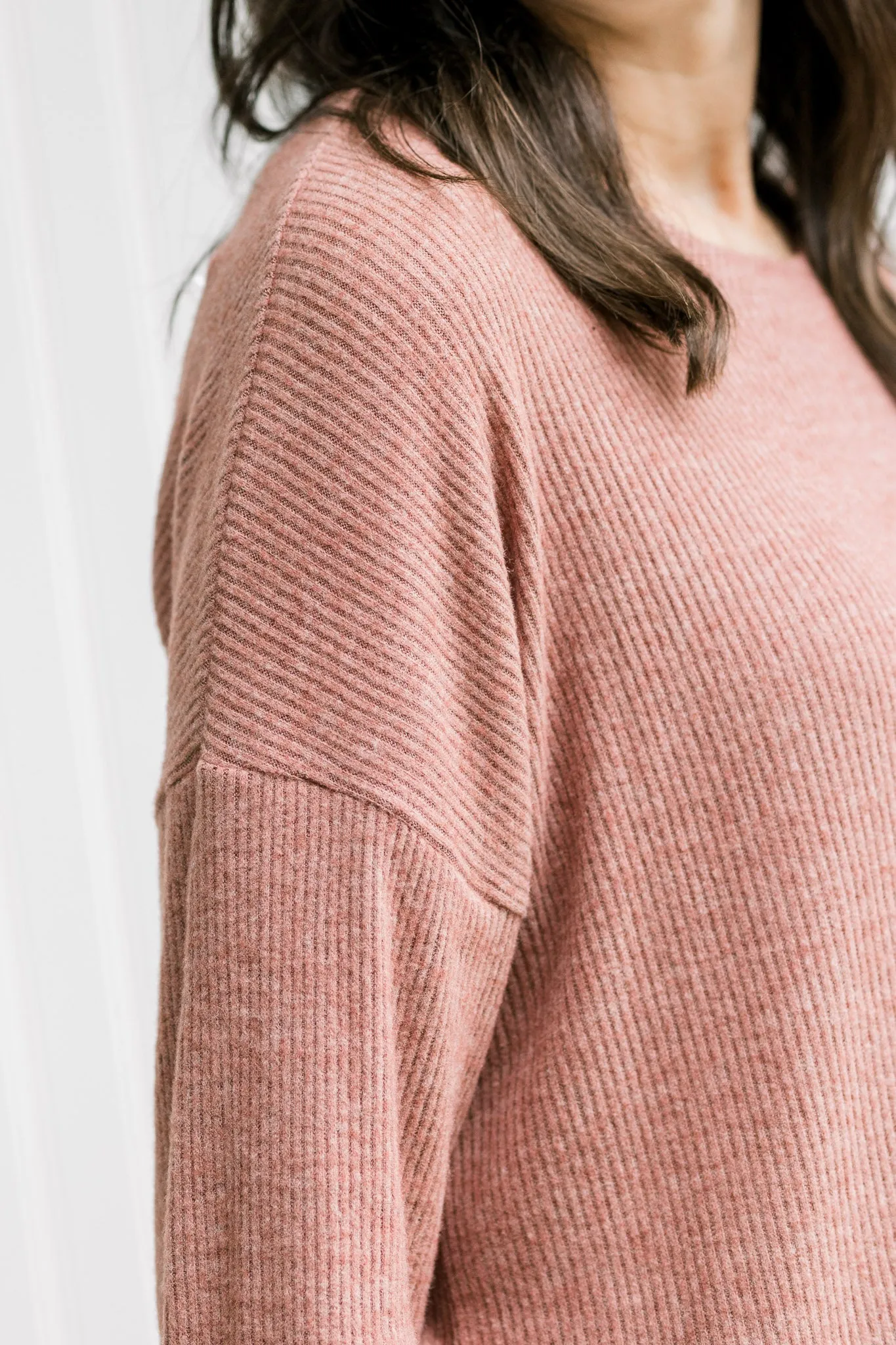 X Ribbed Marsala Top
