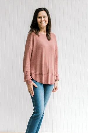 X Ribbed Marsala Top