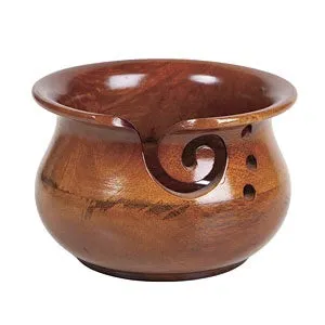 Yarn Bowl - Dark Brown Mango Wood