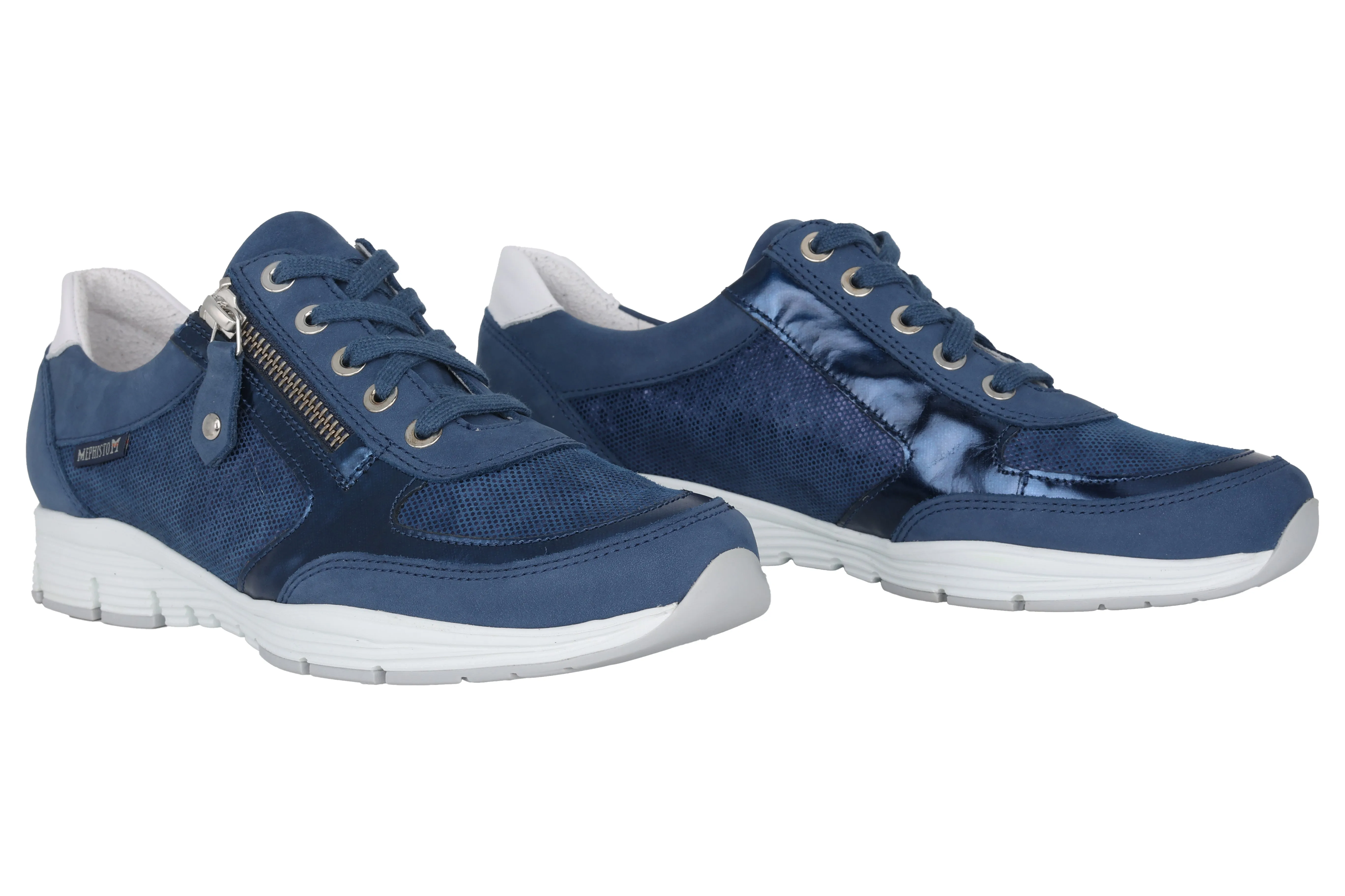 'Ylona' women's lace-zip sneaker - Blue