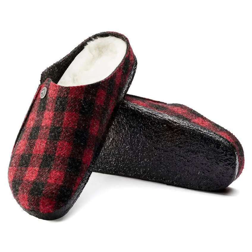 'Zermatt Rivet' men's home slippers - Red black combi
