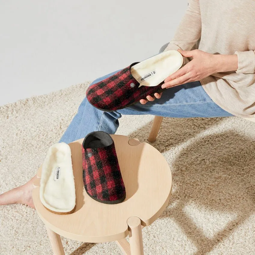 'Zermatt Rivet' men's home slippers - Red black combi